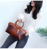 Gykaeo Luxury Designer Crocodile PU Leather Style Shoulder / Handbag