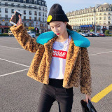 Short Winter Fur Jackets Turn-down Collar Leopard Rex Rabbit Fur Coats Women 2019 Winter Thick Faux Fur Coats And Jackets Coats