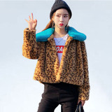 Short Winter Fur Jackets Turn-down Collar Leopard Rex Rabbit Fur Coats Women 2019 Winter Thick Faux Fur Coats And Jackets Coats