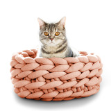 Kneading Cat Bed - Soft Wicker Cat Bed - Soft Warm Knitted Cat Bed