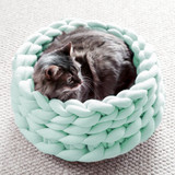 Kneading Cat Bed - Soft Wicker Cat Bed - Soft Warm Knitted Cat Bed