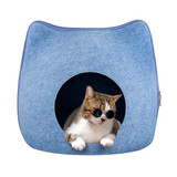 Portable Cat Cave Bed With Zipper and Cushion