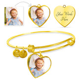 Customized Heart Shaped Pendant Bangle