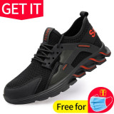 Safety Work Shoes Men Puncture Proof Security Steel Toe Comfortable Wear Resistant Work Boots Breathable Elastic security
