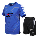 Men's Casual Short Sleeve T-shirt+Shorts Quick Drying 2 Piece Set Male Tracksuit Clothing Men Set Fitness Running Sporting Suits
