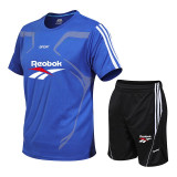 Men's Casual Short Sleeve T-shirt+Shorts Quick Drying 2 Piece Set Male Tracksuit Clothing Men Set Fitness Running Sporting Suits