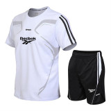 Men's Casual Short Sleeve T-shirt+Shorts Quick Drying 2 Piece Set Male Tracksuit Clothing Men Set Fitness Running Sporting Suits
