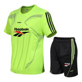 Men's Casual Short Sleeve T-shirt+Shorts Quick Drying 2 Piece Set Male Tracksuit Clothing Men Set Fitness Running Sporting Suits