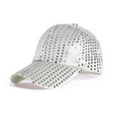Caps & Hats - Plain Curved Visor Fashion Sequined Baseball Cap