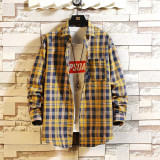 Casual Spring Autumn Plaid  Long Sleeve Streetwear
