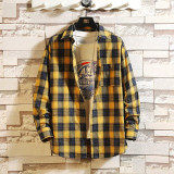 Casual Spring Autumn Plaid  Long Sleeve Streetwear