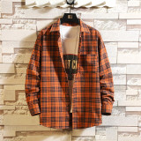 Casual Spring Autumn Plaid  Long Sleeve Streetwear