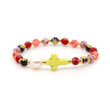 "Mary" Macrame Cross Bracelet