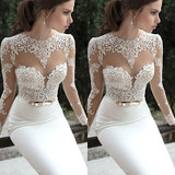 Women's Lace Long Evening Ball  Formal  Party Dress