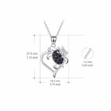 Turtle Mother & Child Crystal Necklace 925 Sterling Silver