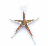Fire Opal Starfish Necklace