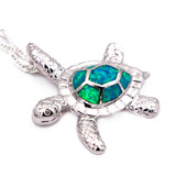 Green Fire Opal Sea Turtle Necklace Green Fire Opal Sea Turtle Necklace
