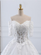 Luxury Lace Vestidos de Novia Ball Gown Wedding Dress 2020 Long Train Princess Quality Wedding Bride Dress