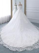 Luxury Lace Vestidos de Novia Ball Gown Wedding Dress 2020 Long Train Princess Quality Wedding Bride Dress