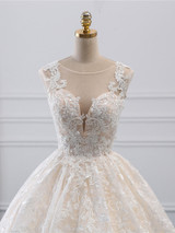 Luxury Lace Vestidos de Novia Ball Gown Wedding Dress 2020 Long Train Princess Quality Wedding Bride Dress
