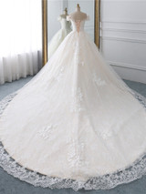 Luxury Lace Beading Long Train Ball Gown Wedding Dress 2020 Vestidos de Novia Princess Wedding Bride Dress