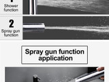 Shower Head with Switch Hand Nozzle Brass Pressure Rain & Pulse Spray Gun Round Detachable Without Drilling