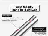 Shower Head with Switch Hand Nozzle Brass Pressure Rain & Pulse Spray Gun Round Detachable Without Drilling