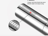 Shower Head with Switch Hand Nozzle Brass Pressure Rain & Pulse Spray Gun Round Detachable Without Drilling
