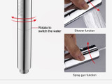 Shower Head with Switch Hand Nozzle Brass Pressure Rain & Pulse Spray Gun Round Detachable Without Drilling