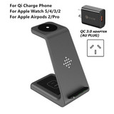 QI 10W Fast Charge 3 in 1 Wireless Charger Station