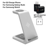QI 10W Fast Charge 3 in 1 Wireless Charger Station
