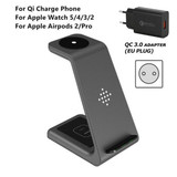 QI 10W Fast Charge 3 in 1 Wireless Charger Station
