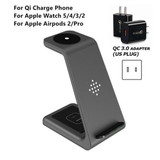 QI 10W Fast Charge 3 in 1 Wireless Charger Station
