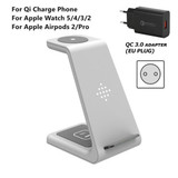 QI 10W Fast Charge 3 in 1 Wireless Charger Station