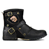 Men's Genuine Leather Ankle Boots Western Cowboy Boots