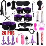 Sex Toys For Couples Handcuffs Whip Nipples Clip Blindfold Mouth Gag Adult Sex Toys Kit BDSM Bondage Toy Flirt Games For Couples