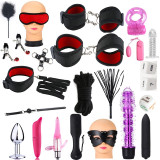 Sex Toys For Couples Handcuffs Whip Nipples Clip Blindfold Mouth Gag Adult Sex Toys Kit BDSM Bondage Toy Flirt Games For Couples