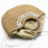 Straw bag portable woven beach handbag