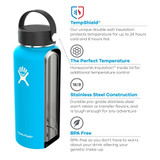 Hydro Flask Water Bottle 32 oz with Wide Mouth and Straw Lid