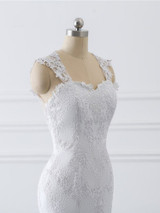 Mermaid Wedding Dress 2021 keyhole Back Long Robe de mariee Lace Appliques Bride Dress