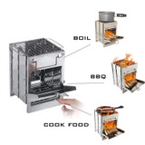 Char&Blu Foldable Wood Stove & Grill