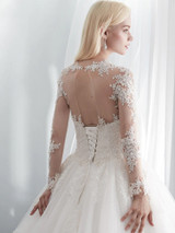 long Sleeve Wedding Dress 2021 Long Train Vestidos De Novia Princess Bridal Gowns Plus Size abito da sposa Real Photos