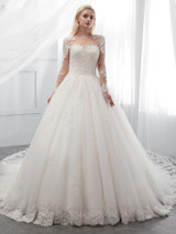 long Sleeve Wedding Dress 2021 Long Train Vestidos De Novia Princess Bridal Gowns Plus Size abito da sposa Real Photos