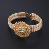 Women African Dubai Party Fashion Jewelry Set Elegant Necklace Bracelet Wedding Bridal Earring Ring Crystal Jewelry