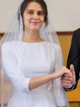 Satin Wedding Dress 2021 A Line O Neck Muslim Bridal Gowns for Women Simple Robes de mariée Vintage Vestidos de noiva