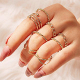 Crystal Star Moon Ring Set