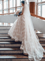 onlybridals  Off the Shoulder Ivory Lace Long Wedding Dress