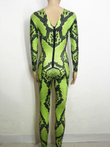 A Green Snake Tattoo Bodysuit/Jumpsuit Sexy Dance Costume