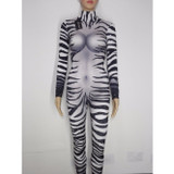 Stretch Zebra Bodysuit/Jumpsuit Sexy Dance Costume