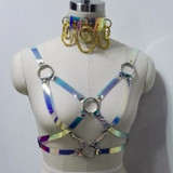 Hologram Top Bra Bondage Harness Waist Belt Straps With Choker